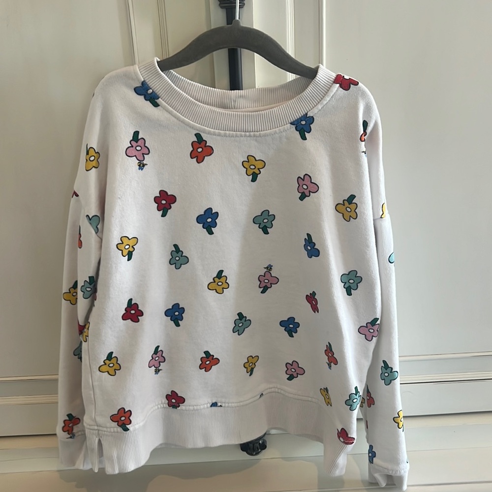 Hanna Anderson white with flower detail sweatshirt